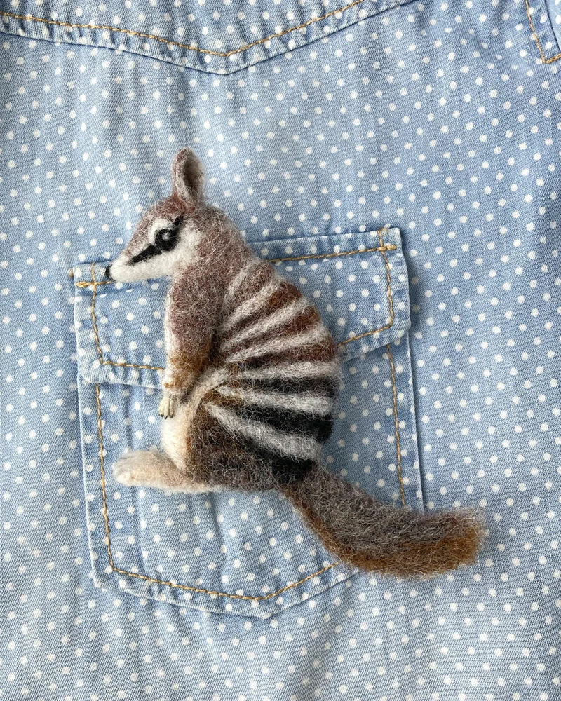 Валяная брошь Намбат