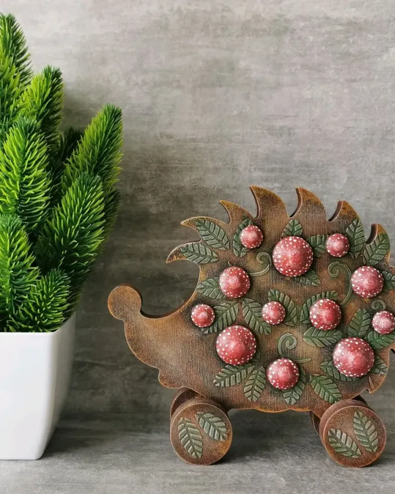 Ёжик Мухоморыч, игрушка-каталка