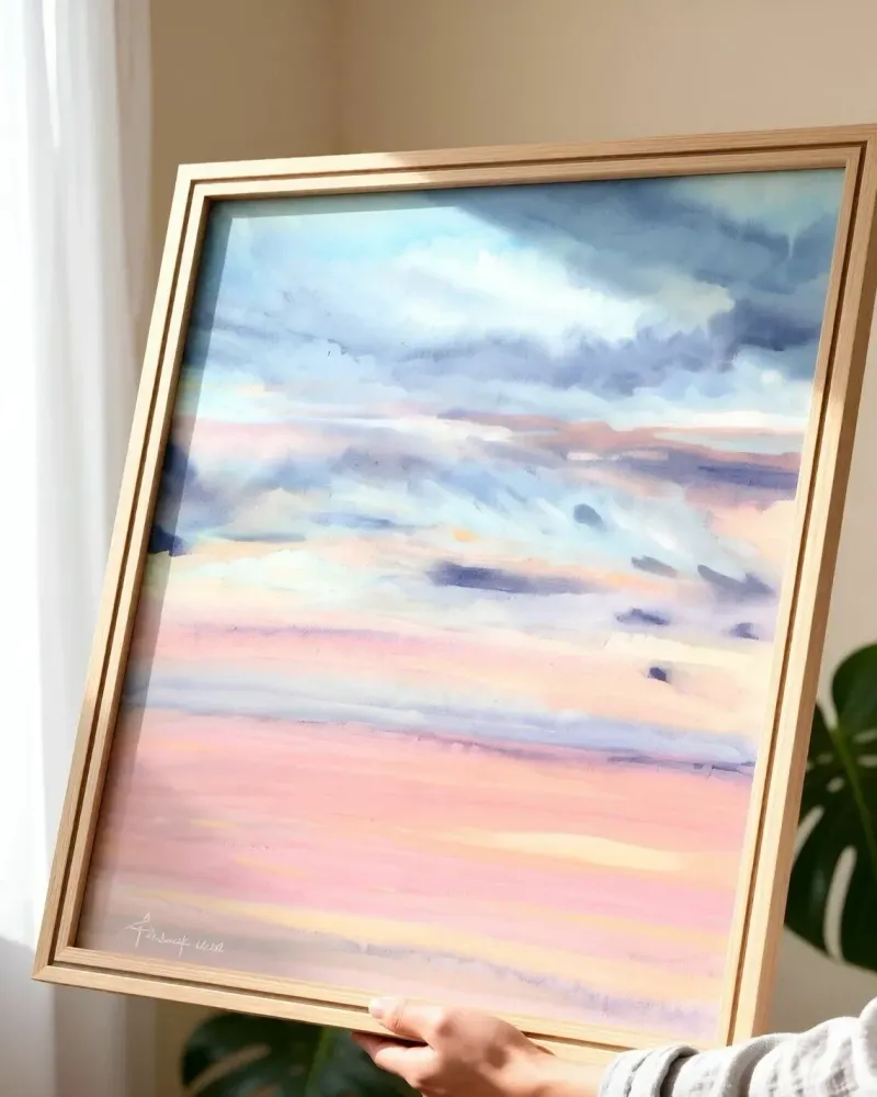 Сияющее пространство #2. Абстрактный пейзаж — 40×50 см