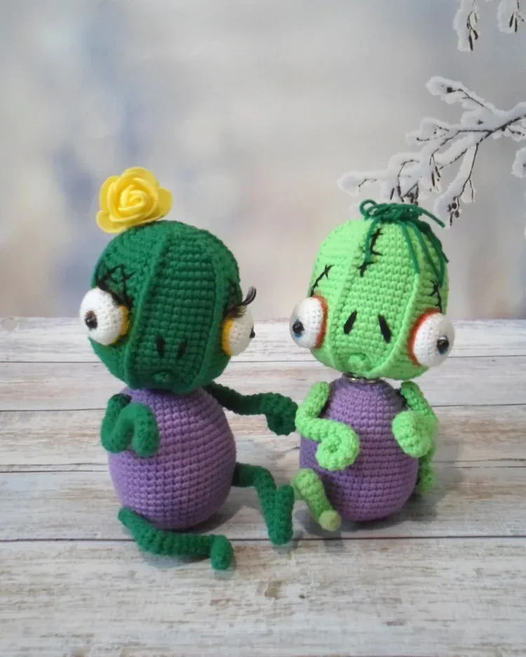 Вязаные игрушки ручной работы, набор монстриков, 2 шт,14+