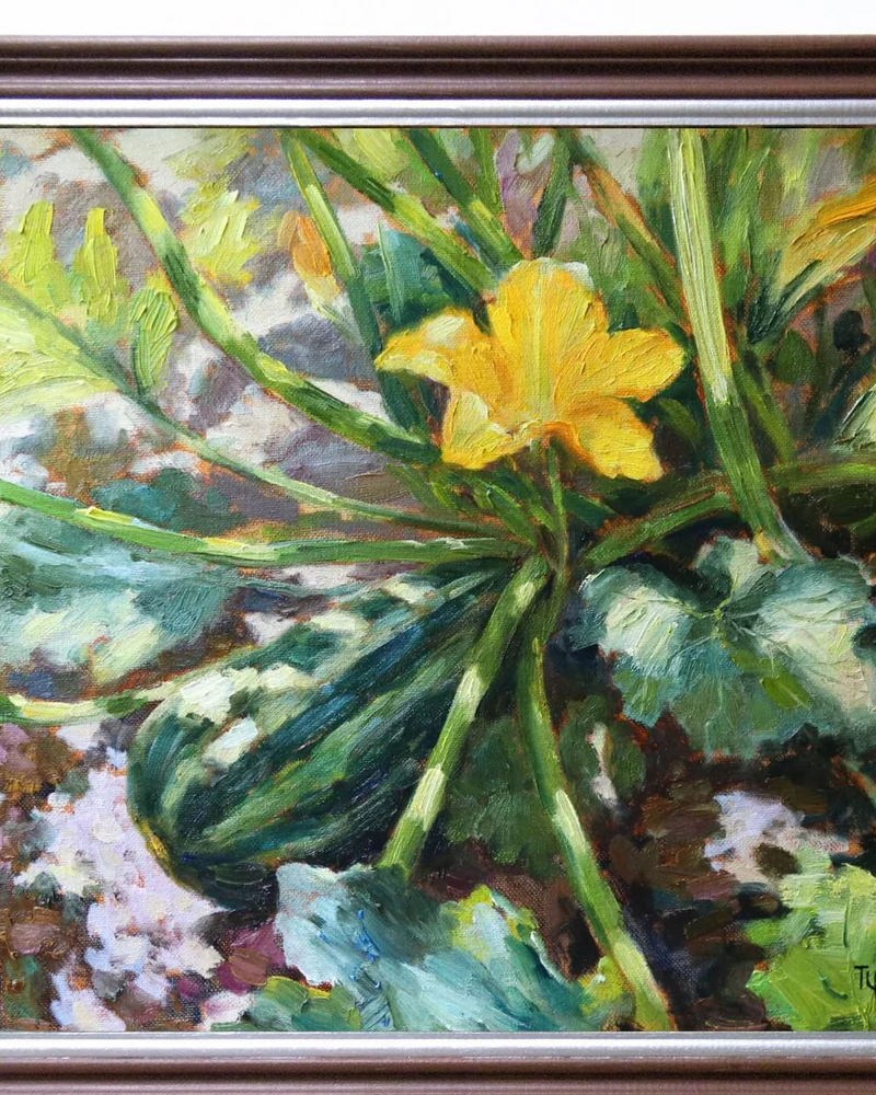 Цуккини. Картина маслом 35х40 см