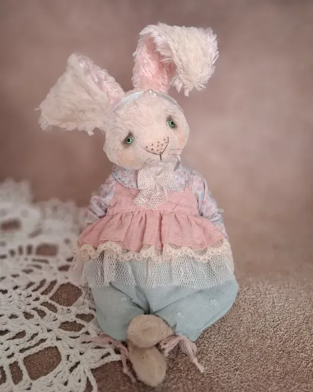 Зайчик Тедди Лили, розовый, 18 см