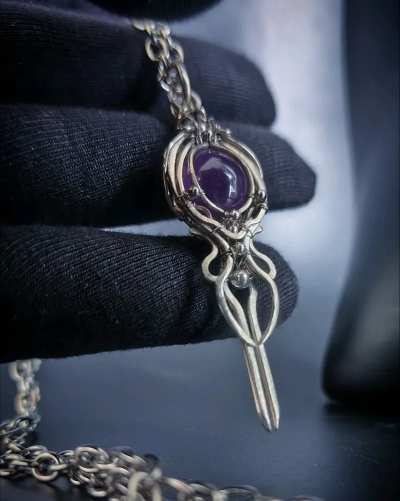 Кулон-ключ «Magic Key» с камнем — Фиолетовый, Аметист 1