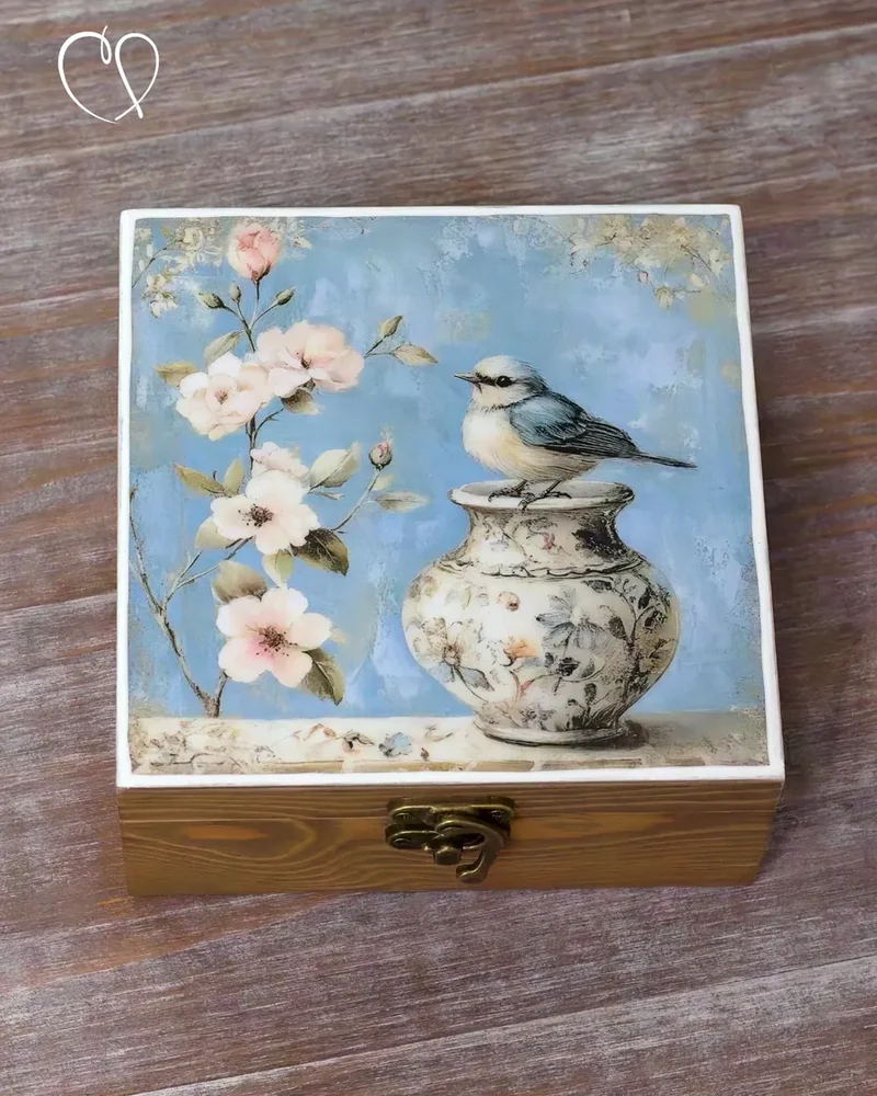 Шкатулка деревянная с рисунком, 14 × 14 × 7 см — Рисунок 12