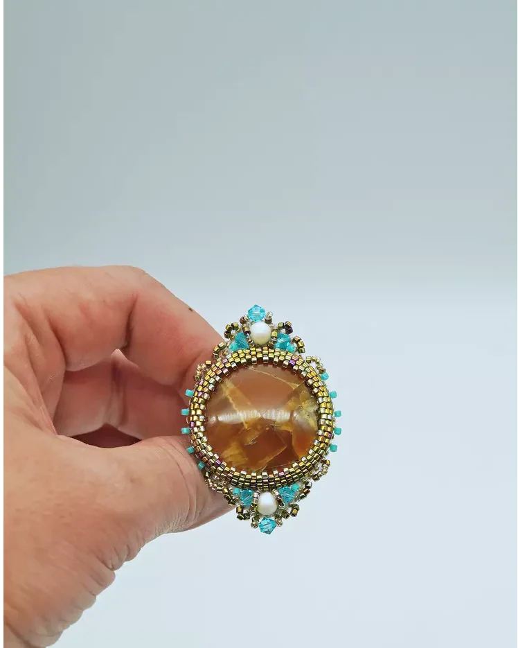 Кольцо с симбирцитом и Swarovski