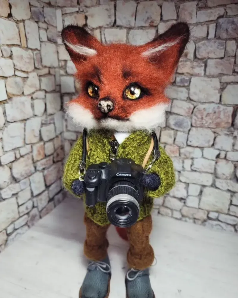 Лис-фотограф, интерьерная игрушка — Лис-фотограф, интерьерная игрушка