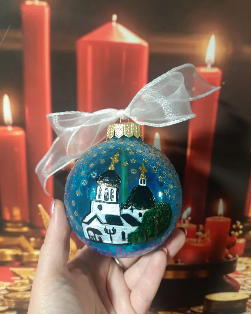 Новогодний шар — Голубой
