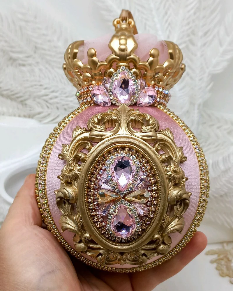Елочные шары Королевские розовый ёлочные игрушки