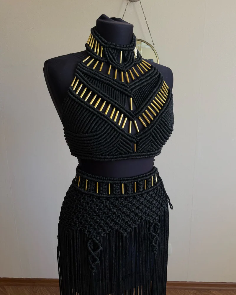 Платье макраме