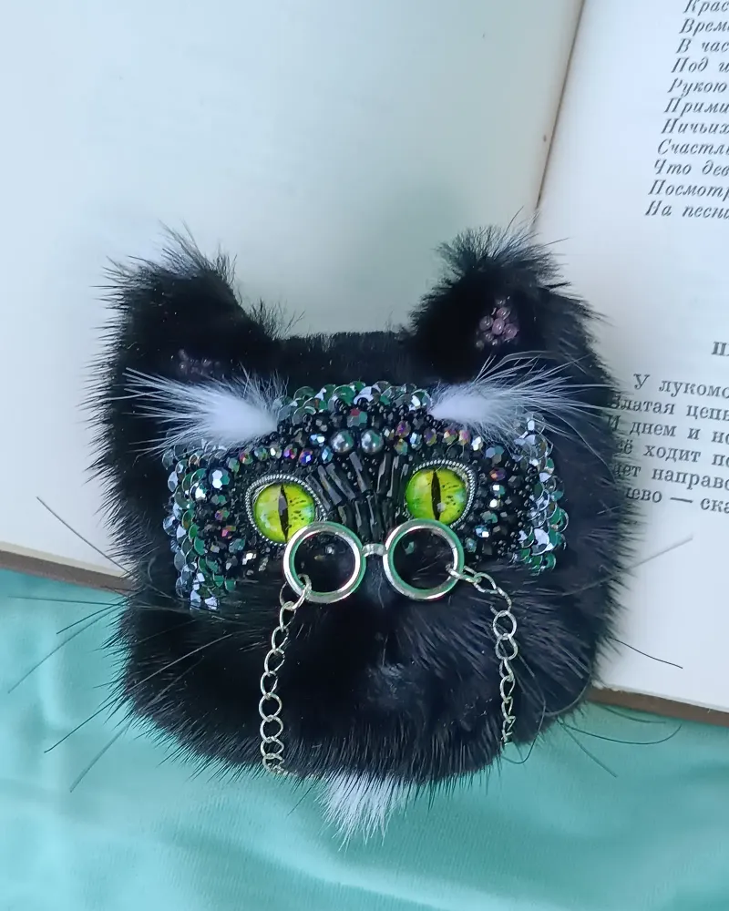 Брошь «Кот учёный»