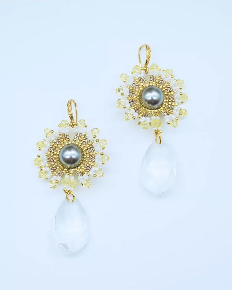 Серьги ажурные ручной работы со Swarovski