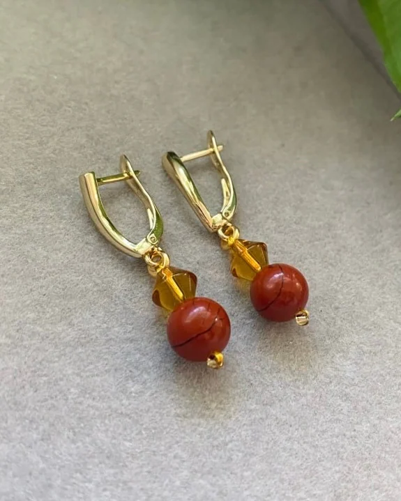 Серьги с красной яшмой — Серьги с красной яшмой