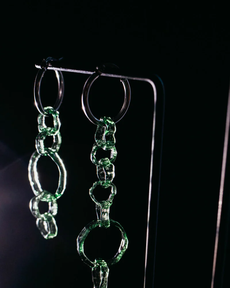 Серьги асимметричные из стекла