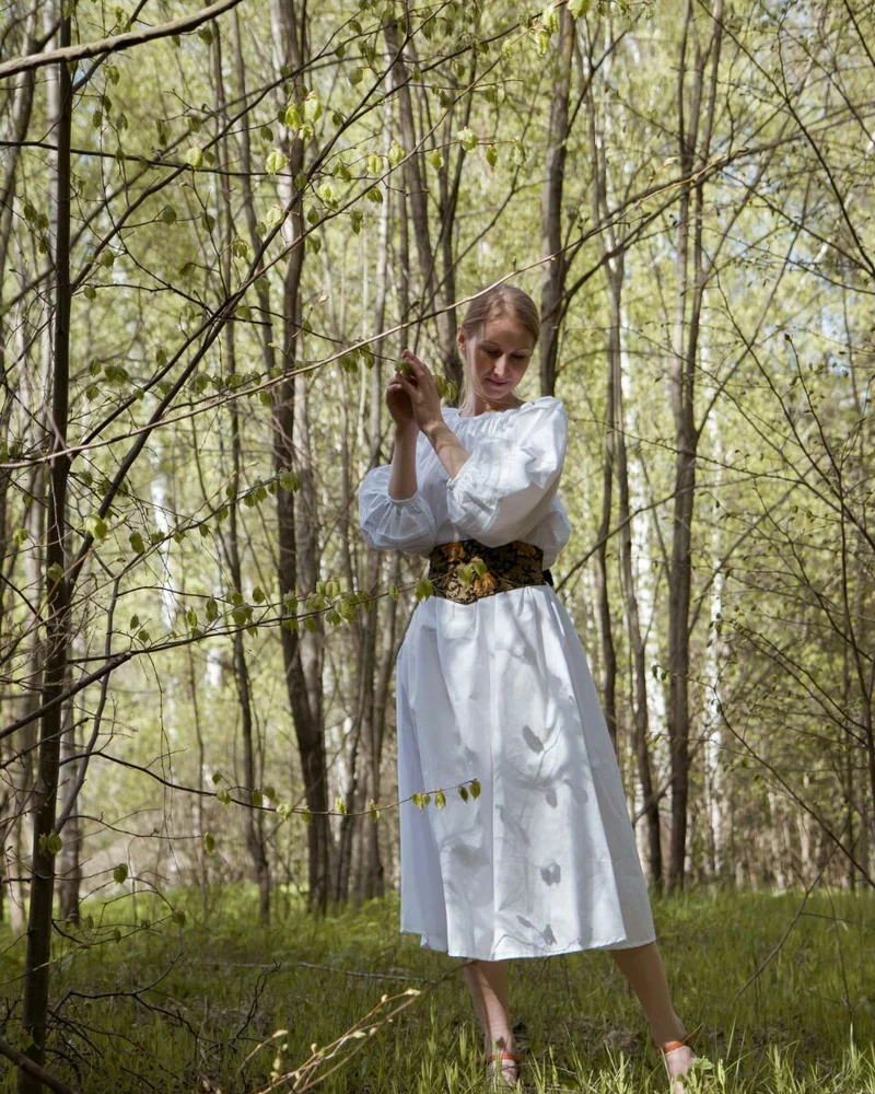 Платье нижнее хлопковое, белое