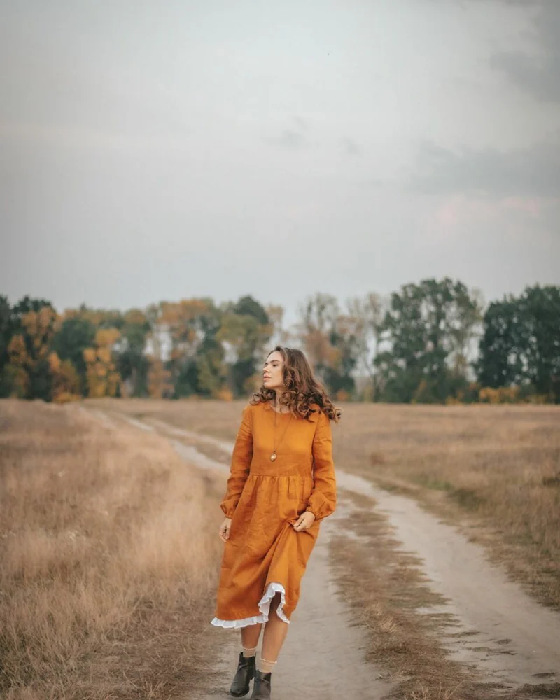 Платье льняное «Шафран»