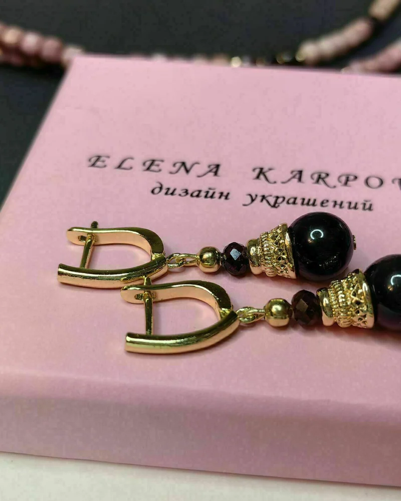 Серьги с натуральными камнями