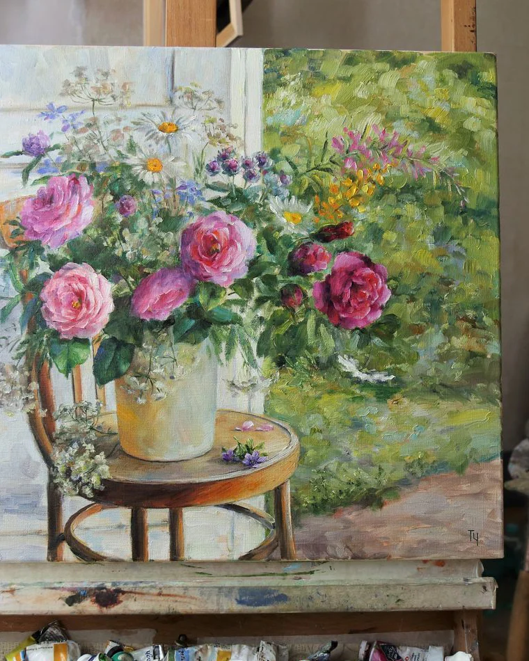 Небрежный букет. Холст, масло