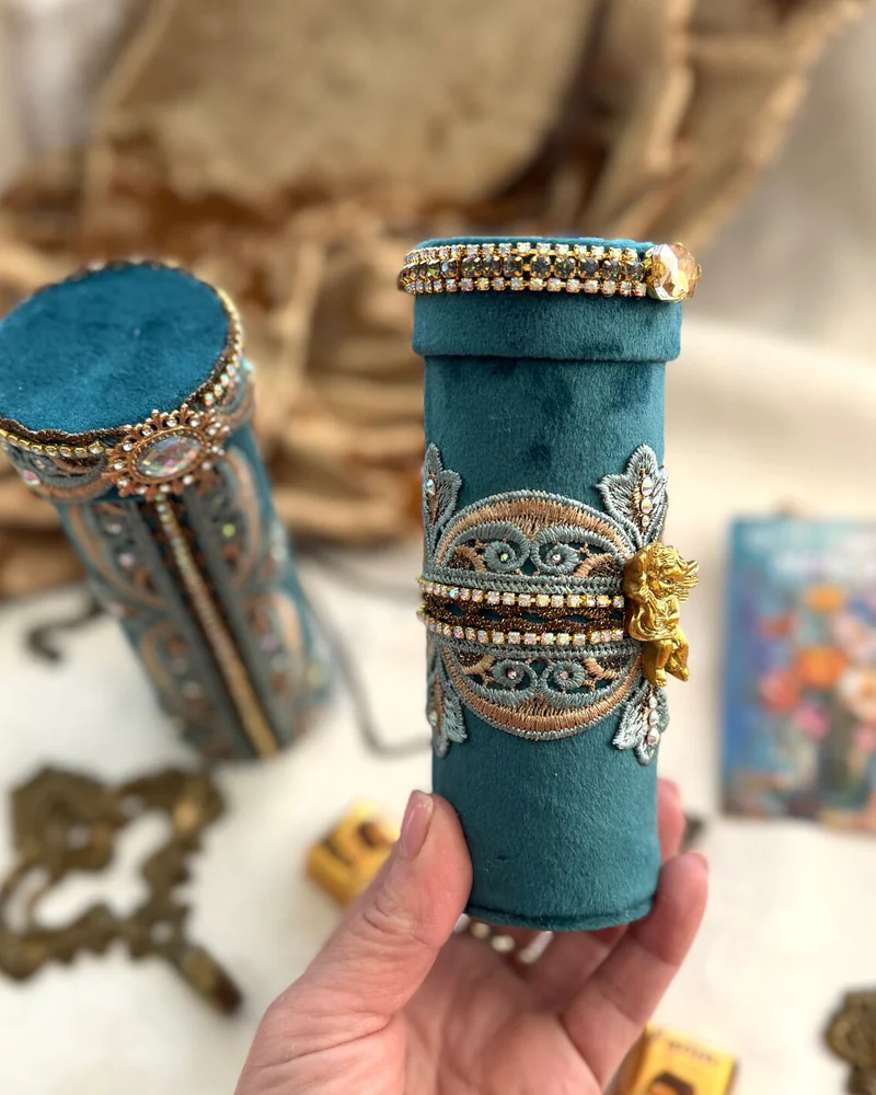 Коробочка шкатулка подарочный тубус для денег Подарить деньги красиво — голубой