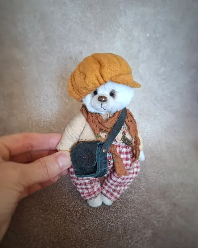Мишка Тедди Денис, белый, 15 см
