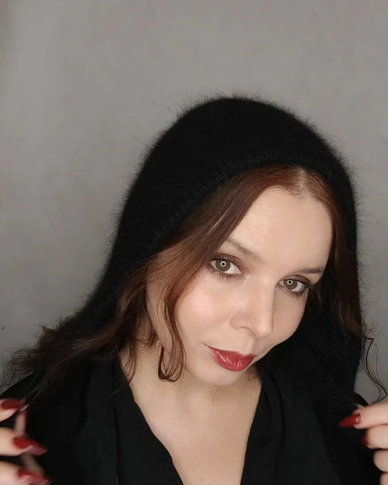 Чепчик черный из ангоры