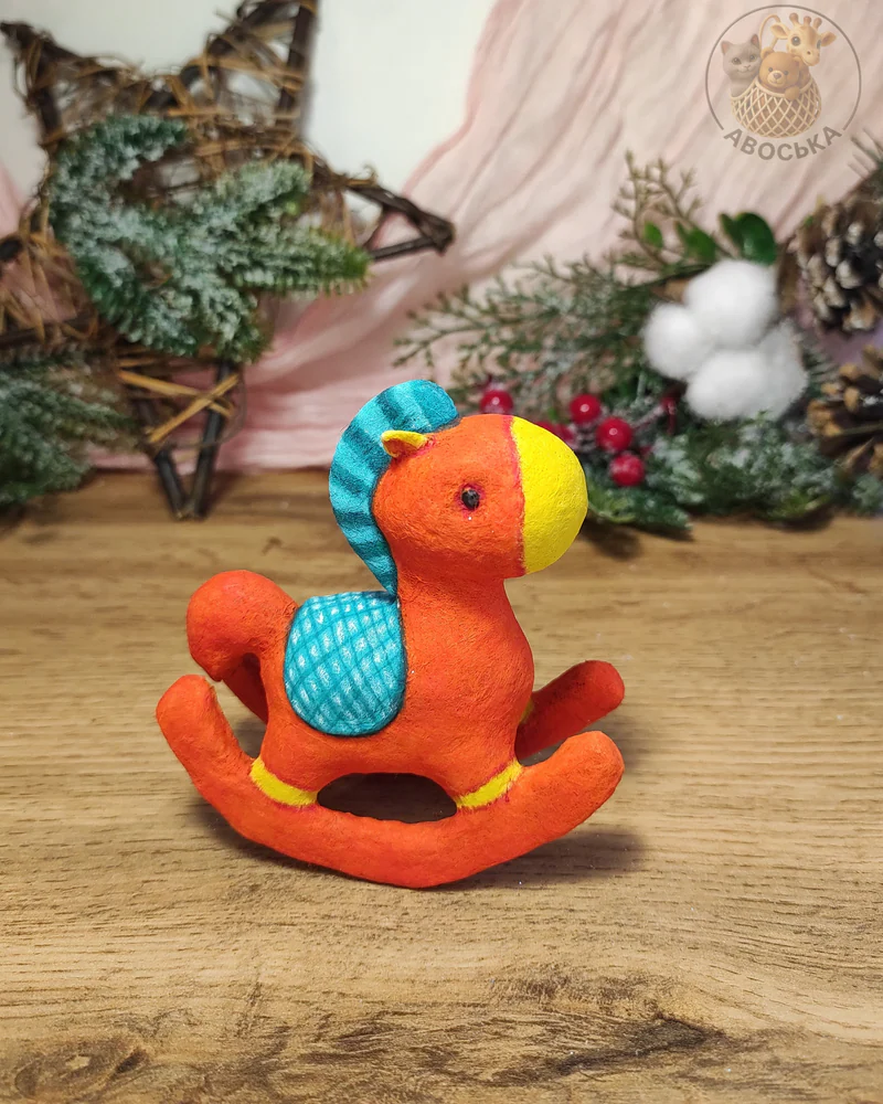 Ватная игрушка «Лошадка-качалка»