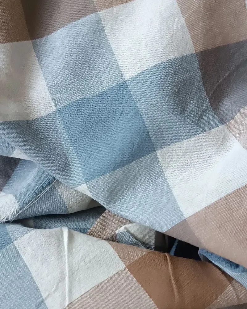 Постельное бельё из варёного хлопка, 100% хлопок, клетка