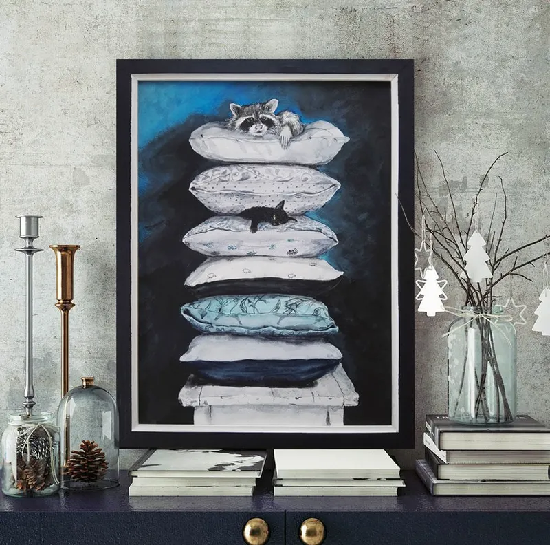 Подушки. Акварель 30×40 см