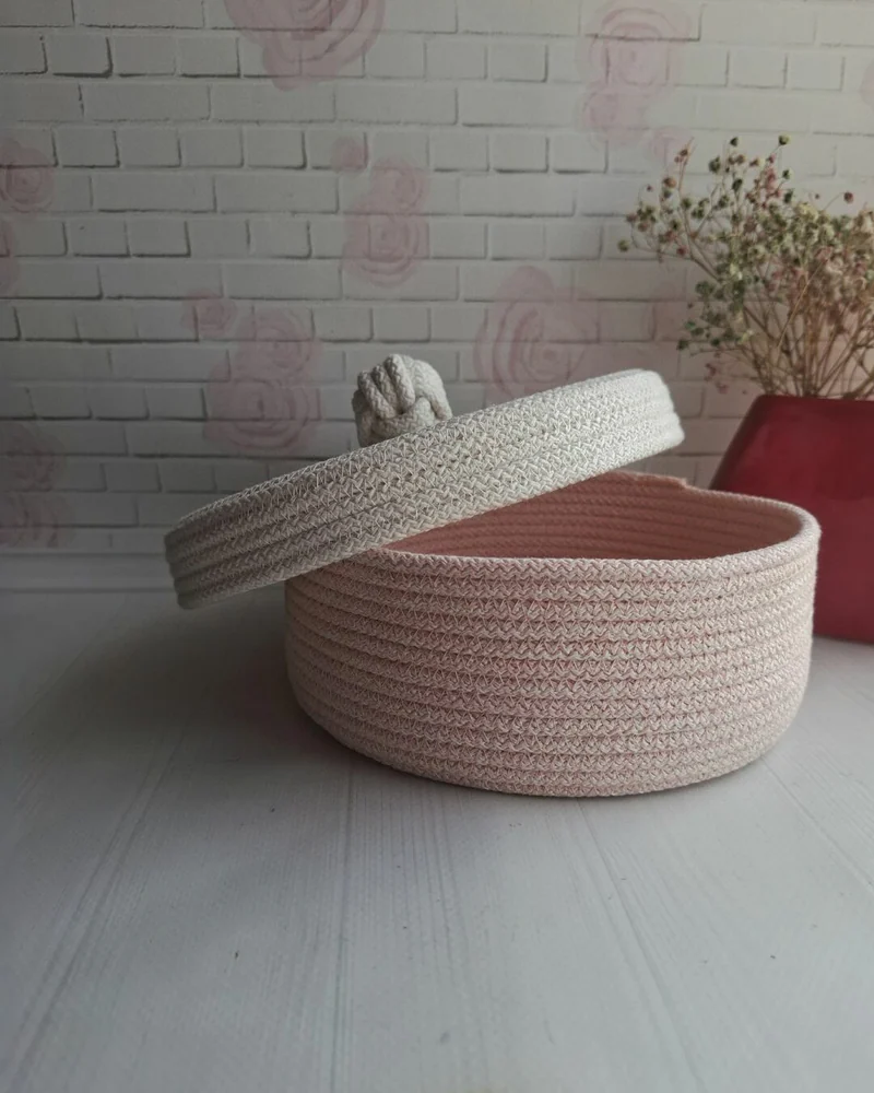 Корзина из хлопкового шнура — мультиколор