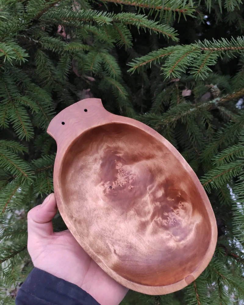 Миска из капа берёзы, морённая чагой — Миска из капа берёзы, морённая чагой