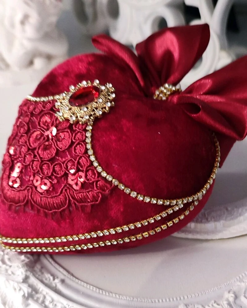Ёлочная игрушка "Сердце", цвет красный