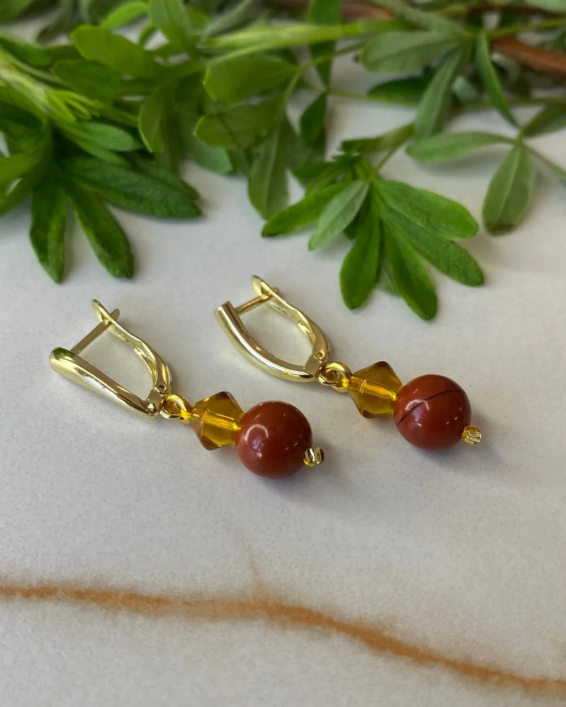 Серьги с красной яшмой — Серьги с красной яшмой