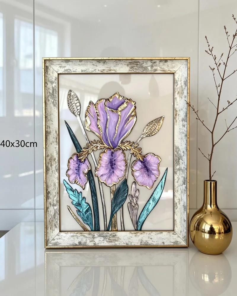 Картина «Ирис», 30×40 см, на светлом фоне