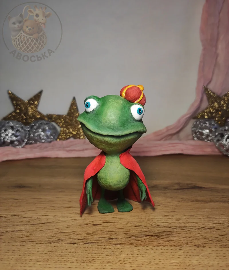 Ватная игрушка «Лягушонок-принц»