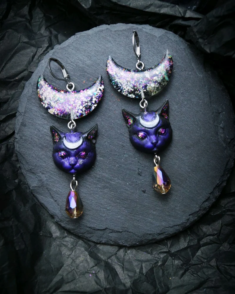 Серьги "Лунная кошка"