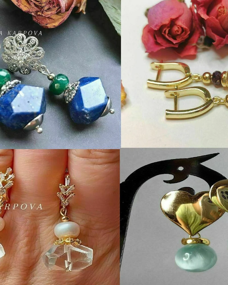 Серьги с натуральными камнями