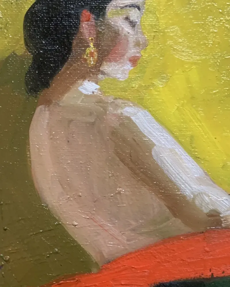 Женский портрет. Картина маслом 20×20 см — 20×20 см
