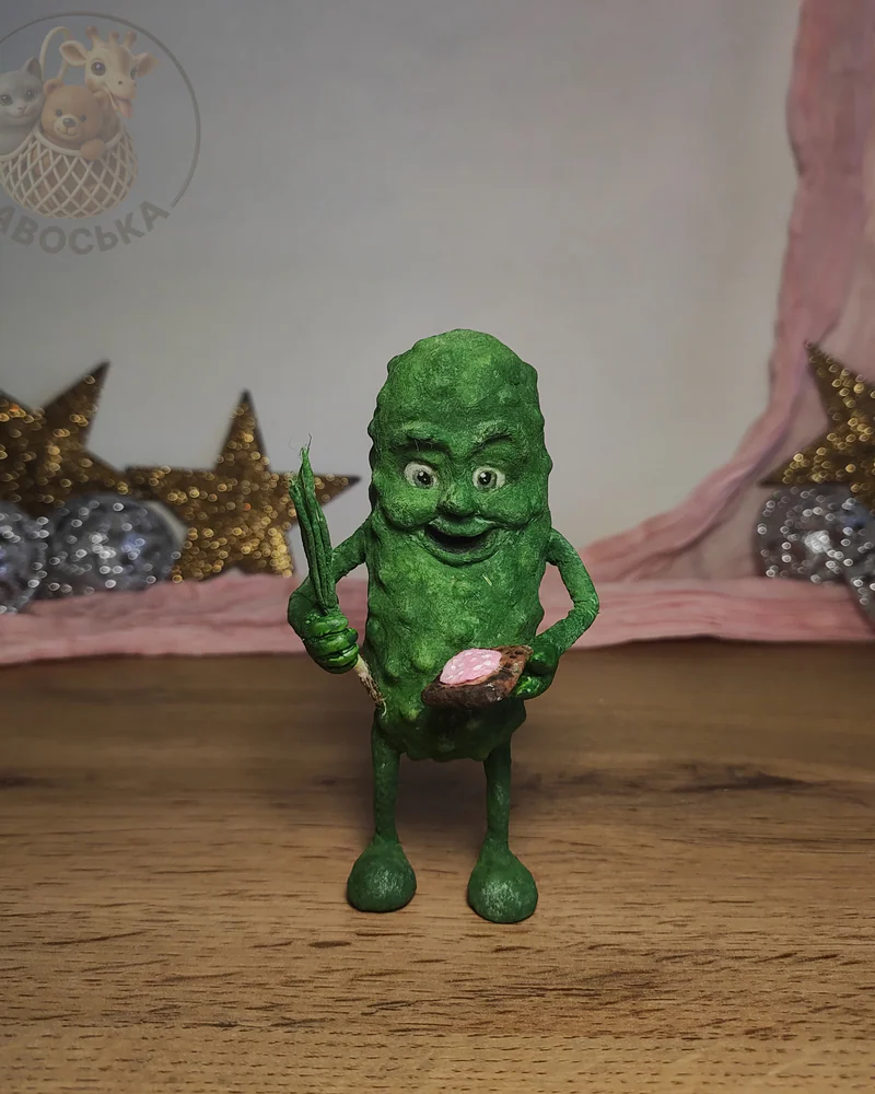 Ватная игрушка «Огурец»