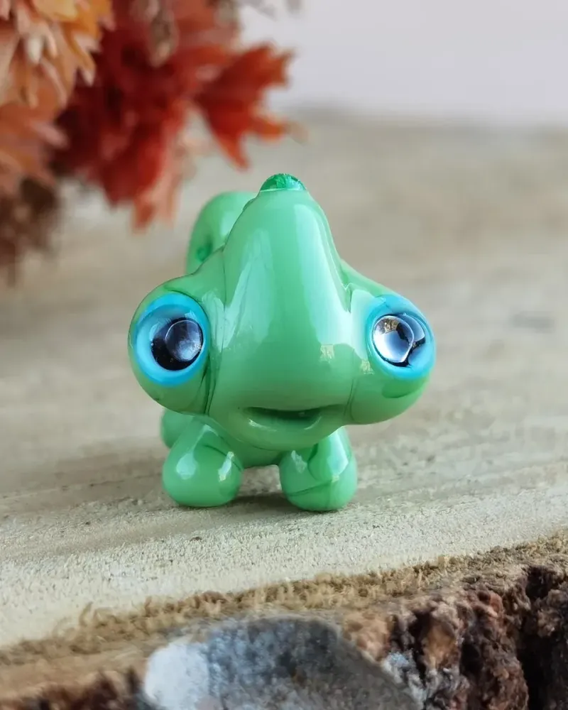 Стеклянная фигурка «Хамелеон» — Зелёный