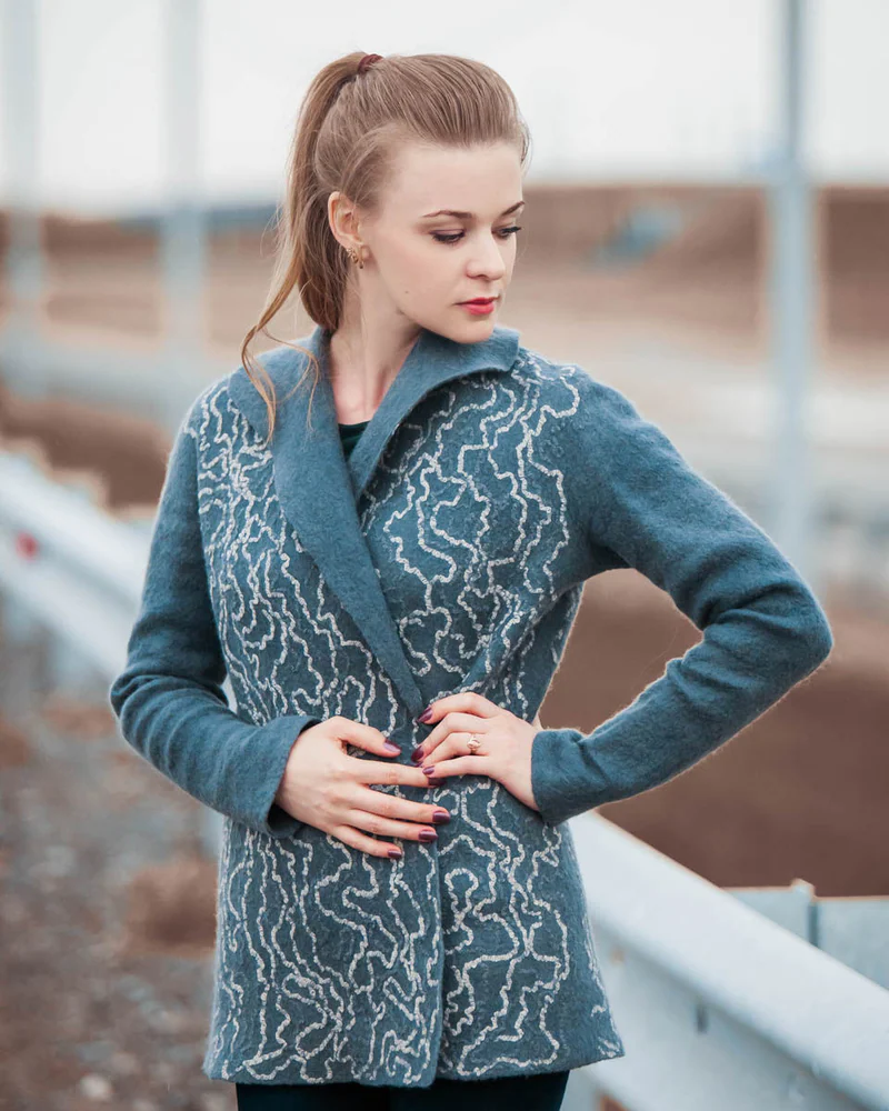 Валяный жакет "Ажурная дымка"