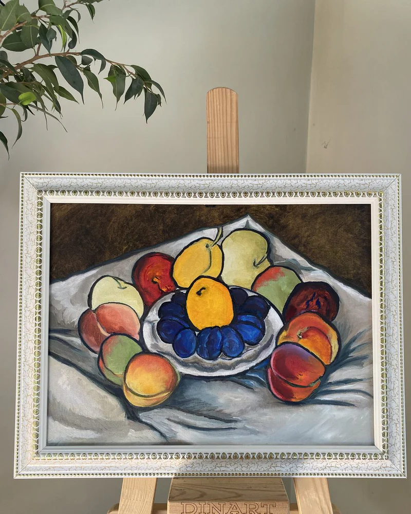Картина маслом 30×40 см. Натюрморт "Синие сливы" — Оригинал