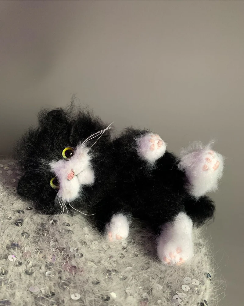Вязаный котёнок «Кузя»