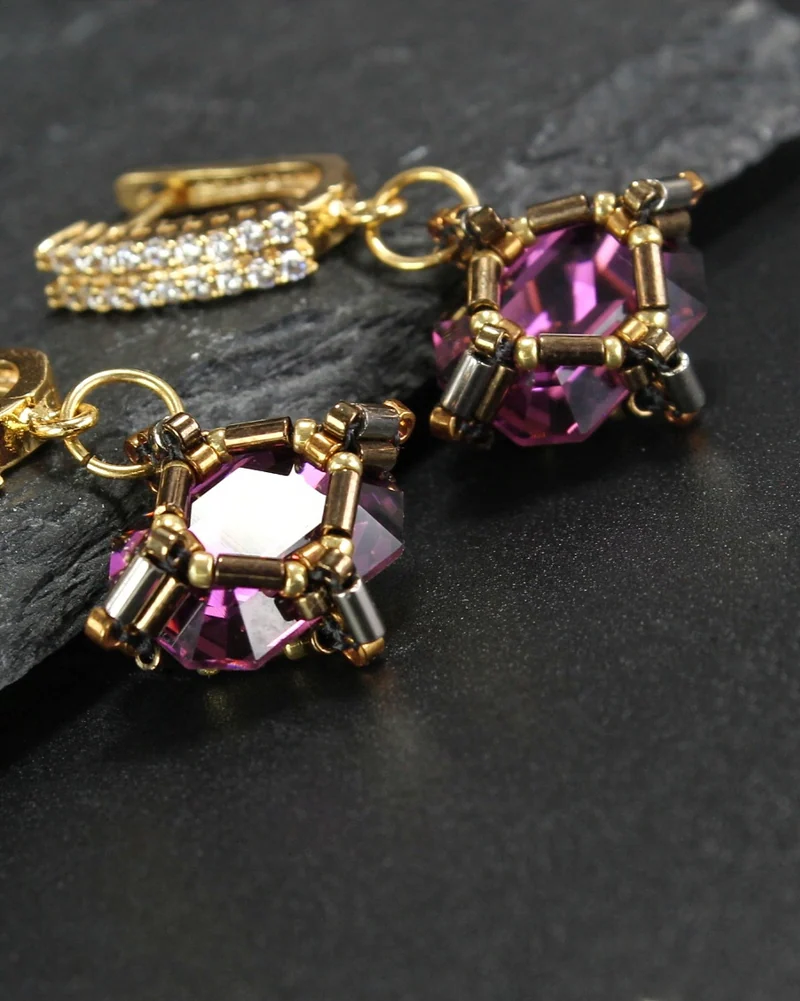 Роскошные серьги «Deep Orchid» — аметистовые — Основной