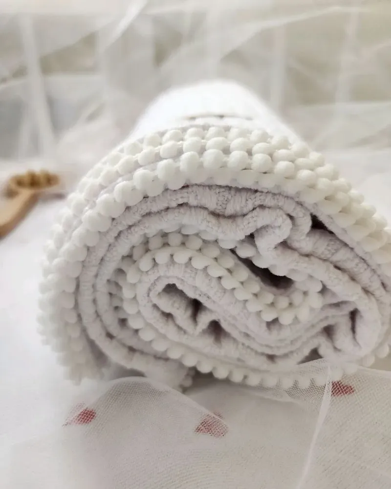 Плед для новорождённых из хлопкового трикотажа — Белый «как из Pinterest»