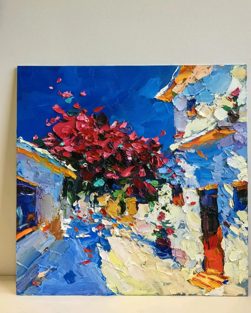 Картина маслом "Летняя жара", 40х40