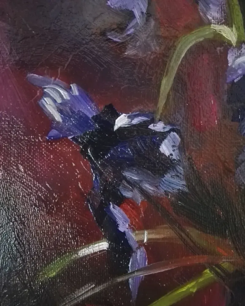 Ирисы фиолетовые. Картина маслом 40×50 см — 40×50 см