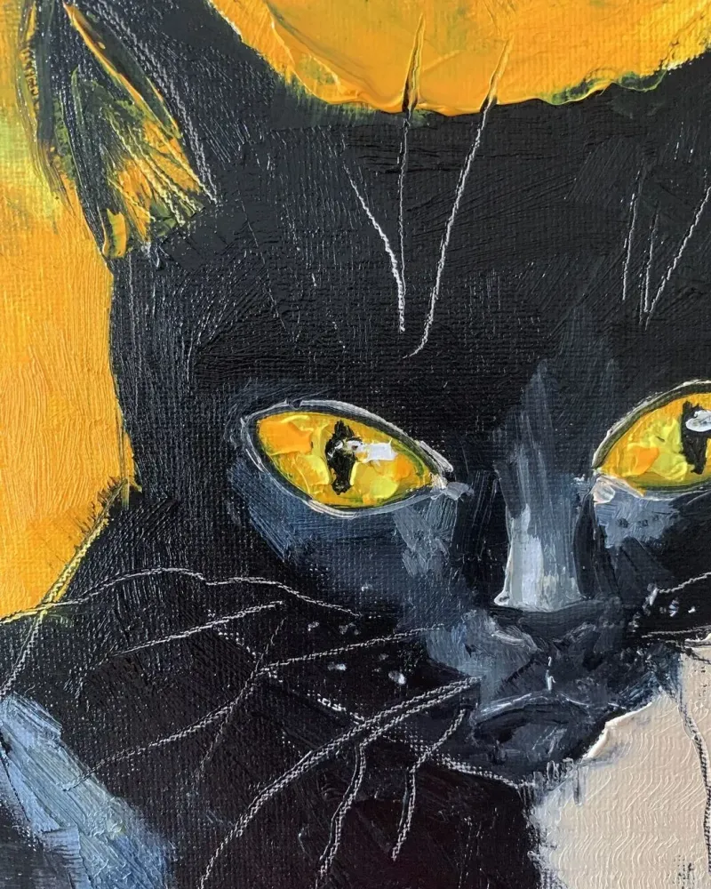 Кошечка. Картина маслом 20×20 см — 20×20 см