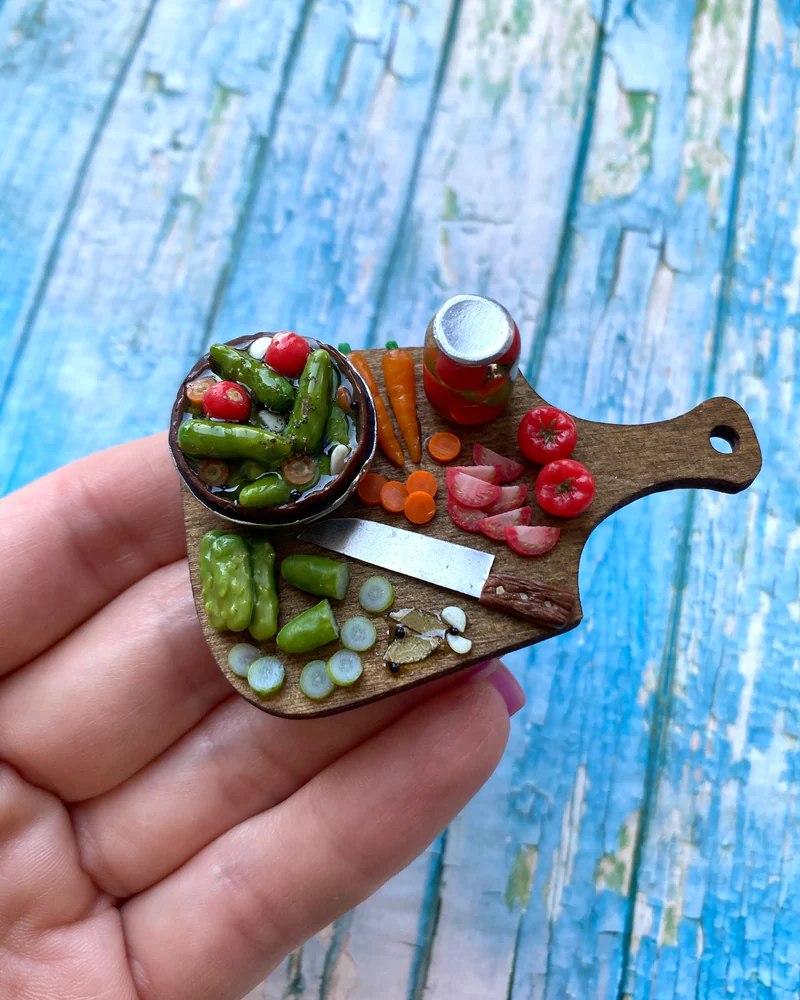 Кукольная Миниатюра «Зимние заготовки 🍅🥒»