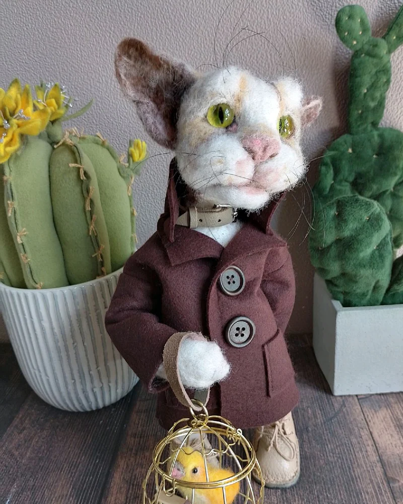 Кот, по имени Кот. Игрушка из шерсти