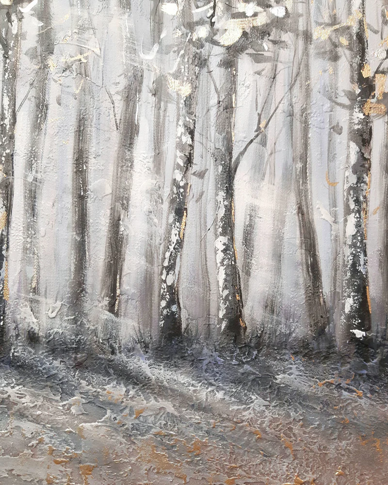Картина «Берёзки в лучах солнца» — 65 × 130 см
