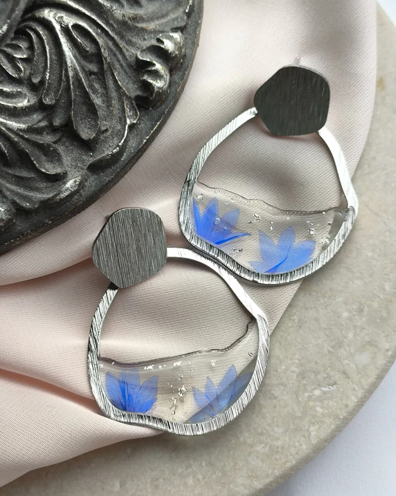 Серьги с васильками